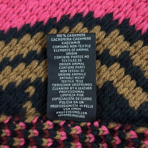 HERMES - Pink Bordeaux Multi Cashmere Scarf 501-032625 - Picture 6 of 7